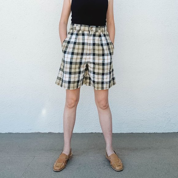1980s Check Shorts-Union Khaki - Picture 3 of 7